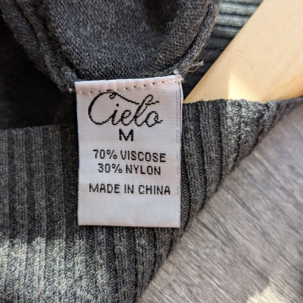 Cielo Dark Gray Open Front Cardigan M - Picture 6 of 7